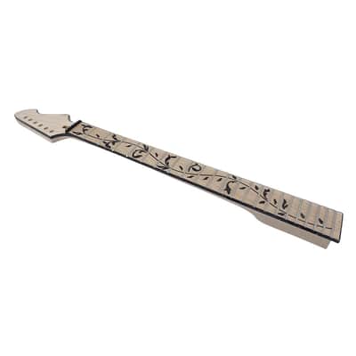 25.5" Electric Guitar Neck Maple 22 Frets Maple Fretboard Bolt-On Inlay Unfinished image 6