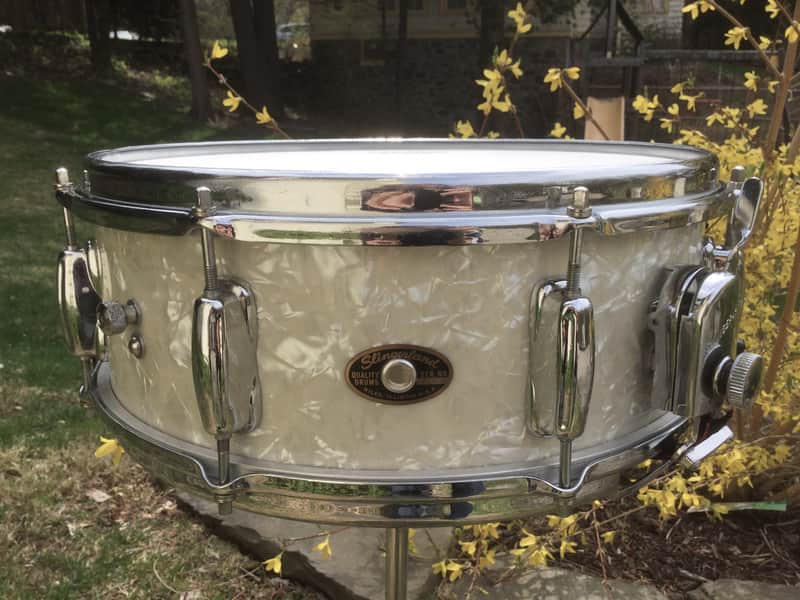 Slingerland Artists Snare Drum 1966 White Marine Pearl image 1