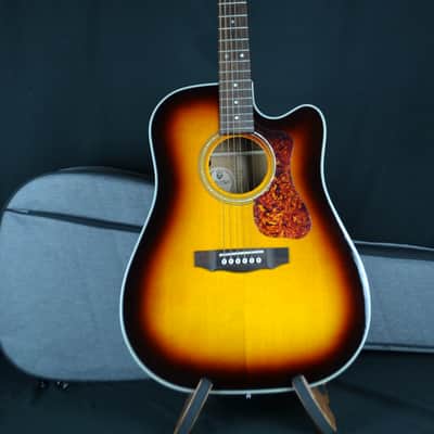 Guild D-140CE Acoustic/Electric Dreadnought with Guild Soft Case - Antique Burst image 2
