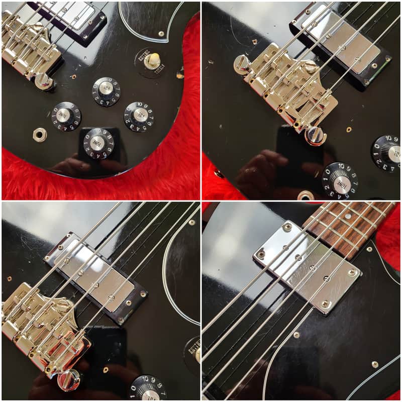 Burny REB-65 Short Scale Set Neck (Gibson EB-3 Model) 1990 - Black