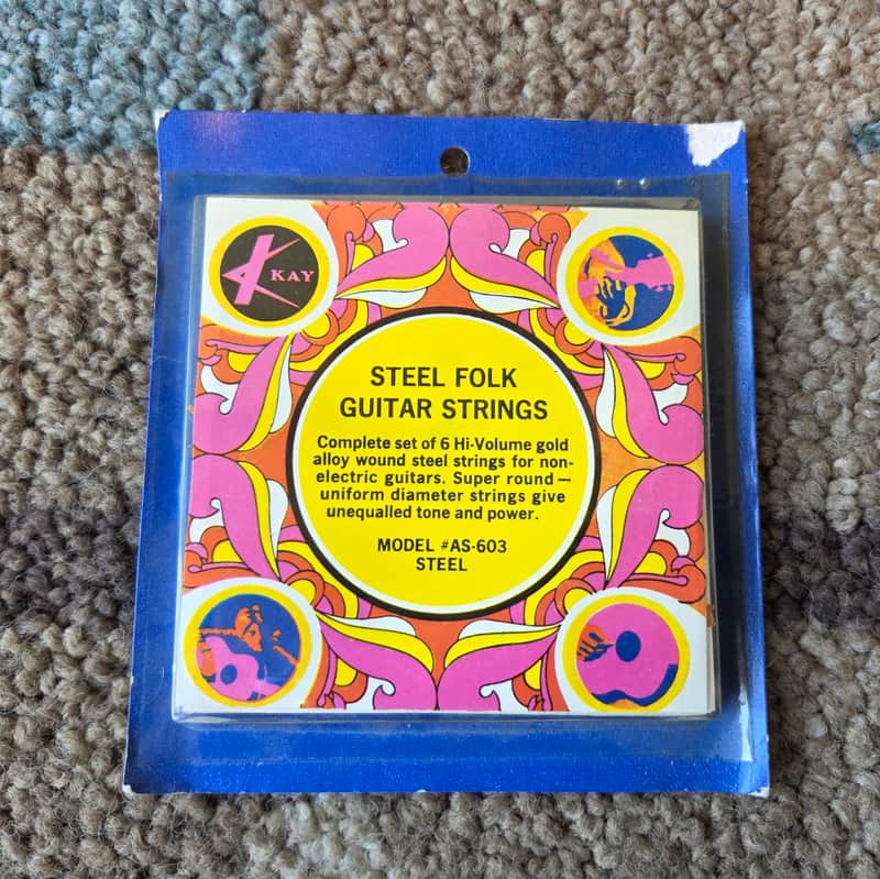 Vintage Pack of 1970's Kay Acoustic Guitar Strings! Rare, Original Case Candy! image 1