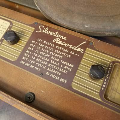 Silvertone 5731 Portable Record Cutting Lathe 78 RPM 6V6 Amp Recorder Radio PA 109.359 Bad Crystal mic 1940 - Stained Wood image 7
