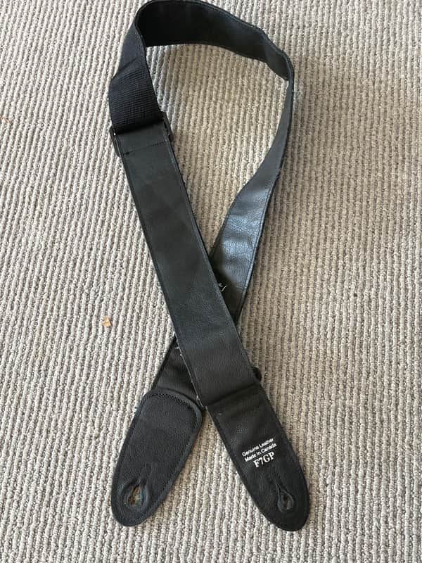 Fender Custom Leather/Poly 2" Guitar Strap 2000 - black image 1