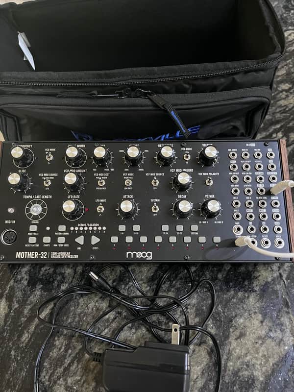 Moog Mother-32 Tabletop / Eurorack Semi-Modular Synthesizer with case 2015 - Present - Black image 1