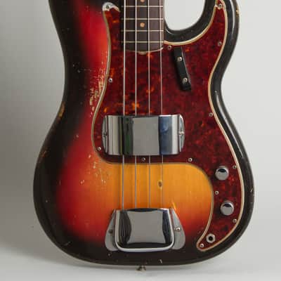 Fender Precision Bass Solid Body Electric Bass Guitar (1964), ser. #L38032, original black tolex hard shell case. image 3