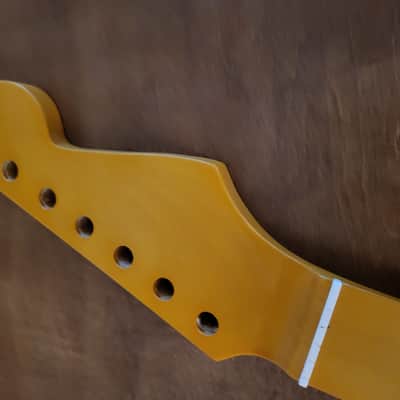 classic maple vintage tint gloss guitar neck truss rod access heel steel frets 25.5 scale guitar image 8