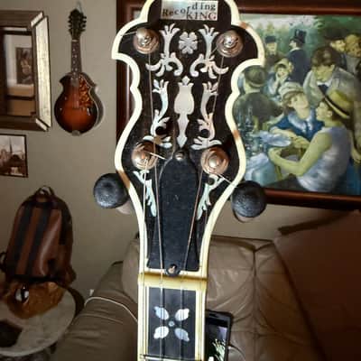 Recording King USA Greg Rich Prototype Five String Banjo Gold Plated Engraved 1997 - Cheery Sunburst Maple image 4
