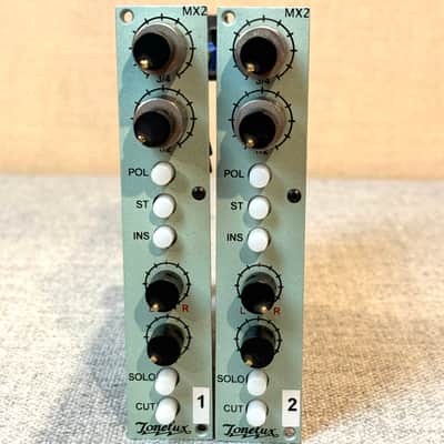 Tonelux MX2 Module - PAIR - Stereo Line Mixer 2008 - light green image 1