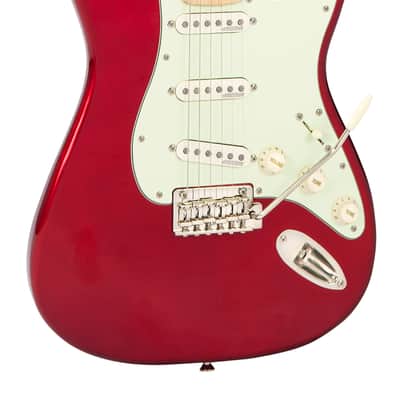 Vintage V6JVCAR Candy Apple Red John Verity Signature Electric Guitar image 6