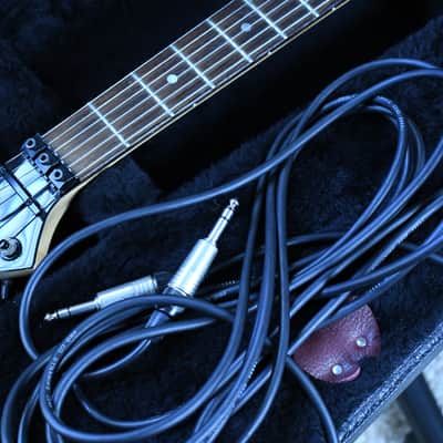 Kramer Ripley 1985 Black with Hard Case, cables and adapters, stand, extra stuff image 12