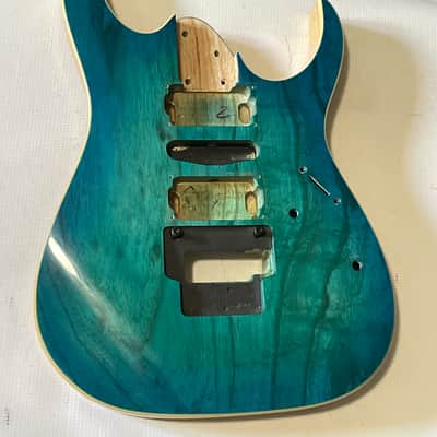 2010's Indonesian Ibanez RG470AHM Blue Moon Burst Ash Guitar Body Floyd Ready image 4