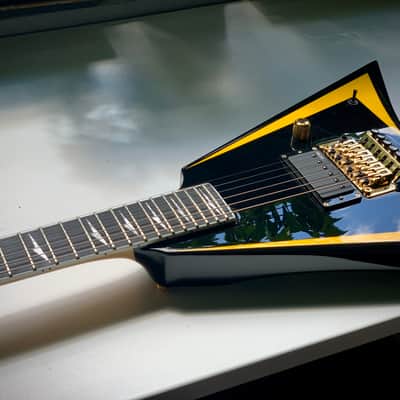 ESP Edwards Arrow Head, Alexi Laiho Signature, Black with Yellow Stripe image 14