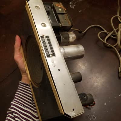 Silvertone Sears mono Tube Amplifier 6V6 project chassis Fisher AlNiCo Speaker 1959 Silver image 5