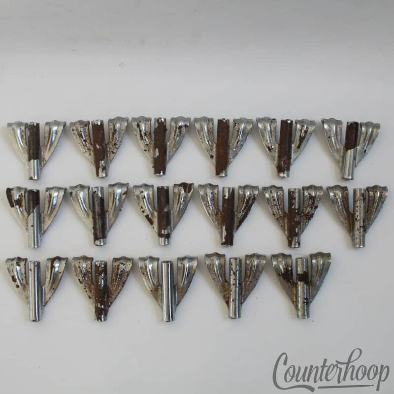 *Ludwig 17x Bass Drum Tension Rod Claws Chrome Vintage 60s Super Classic USA Set image 1