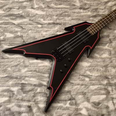 Halo Hellion Custom Bass - 4-String - Flying V - Black and Red Trim - Hellfire Bass image 2