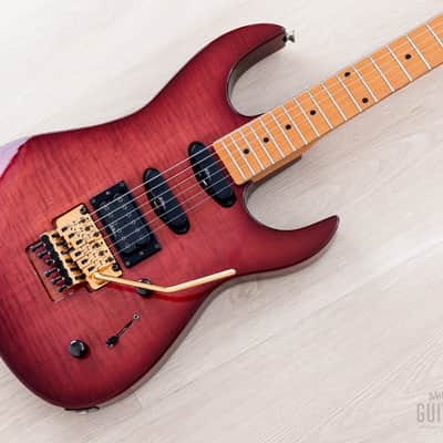 1990 BC Rich Gunslinger NJ Series SSH Flame Top Purple Sunburst w/ Floyd Rose & Case, Japan image 1