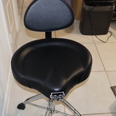 Mapex T875 Saddle Top Double Braced Drum Throne with Backrest 2020s - Black / Chrome image 1