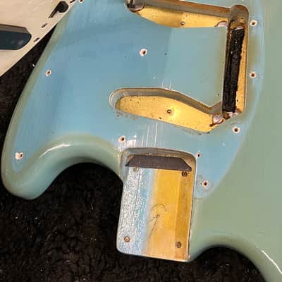 1965 Fender Mustang Guitar with Rosewood Fretboard - Blue image 17