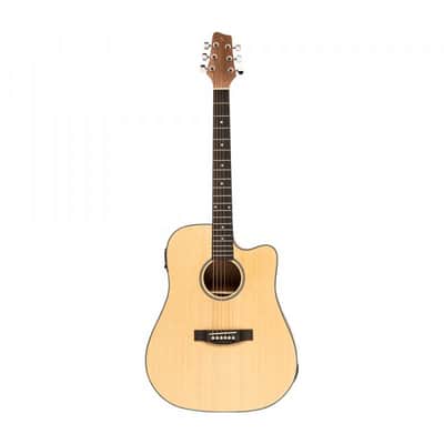 Stagg SA25 DCE SPRUCE Dreadnought Cutaway Spruce Top Okoume Neck 6-String Acoustic-Electric Guitar image 3