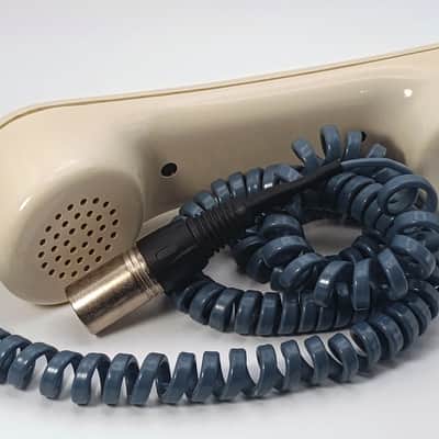 Custom Lo-Fi Telephone Microphone - NT Dawn ‘Pancake’ ‘Donut’ 1970’s Phone Mic - Beige/Blue w/ Base image 3