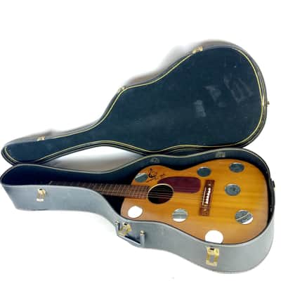 Harmony Acoustic Guitar Ron Campbell Signature+John Lennon Artwork +Hard Case image 11