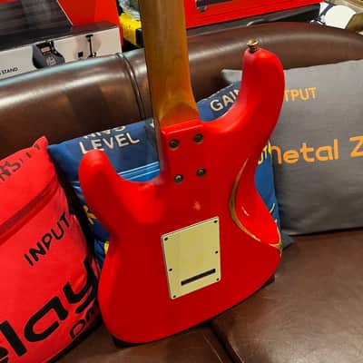 Eko AIRE RELIC Fat Strat Guitar 60s Style HSS 2023 - Fiesta Red image 5
