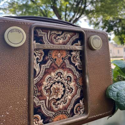 Rotary Connection Portable mini guitar cab with 8” vintage CTS speaker. Built from 50’s Westinghouse tube radio. 2025 - Tan/brown image 9