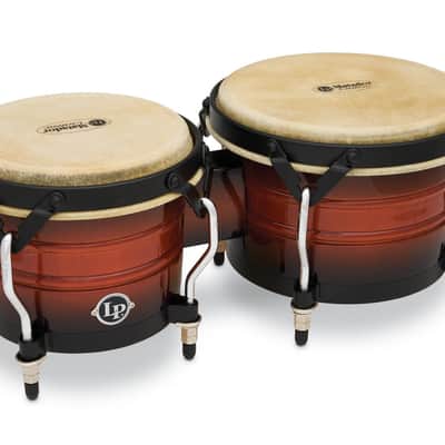 Latin Percussion LP Matador Traditional 7-1/4"-8-5/8" Bongos - Oak Vintage Sunburst with Black Hardware (M301-VSB) image 2