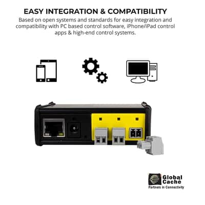 Global Caché iTach IP2CC-P Contact Closure & IP2IR IR TCP/IP Converters Bundle with PoE – Ethernet Control for Relay and Infrared Devices plus Polishing Cloth image 3