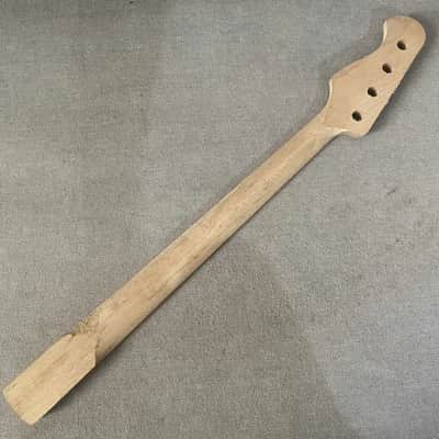 Maple Wood 4 String Fretless Bass Guitar Neck image 7