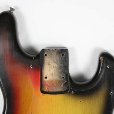 1969 Vintage Fender Jazz Bass Alder 4-Bolt Sunburst BODY ~Original Finish~ 1960s USA Early-CBS image 2
