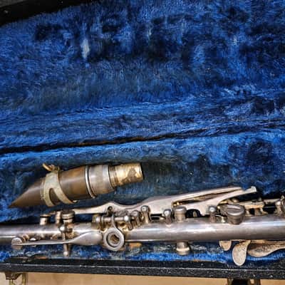 Cavalier Elkhart metal clarinet, USA, Silver-finish, functional, complete. image 8