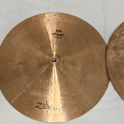 Vintage Zildjian Amir 14" Hi-Hat Cymbals Pair 970g/1388g USA 1980s image 2
