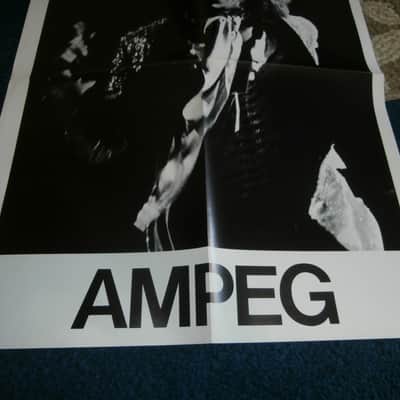 Vintage 1973 Ampeg Plug Newspaper w/ Original Mick Jagger Rolling Stones Poster! image 3