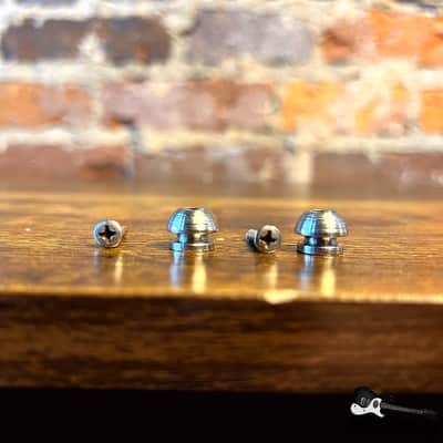 Teisco/ Matsumoku Strap Buttons (1960s - Silver) image 3