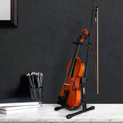 New 2 PACK Violin Stand Viola Stand with Bows Hook Holder Portable Adjustable image 3