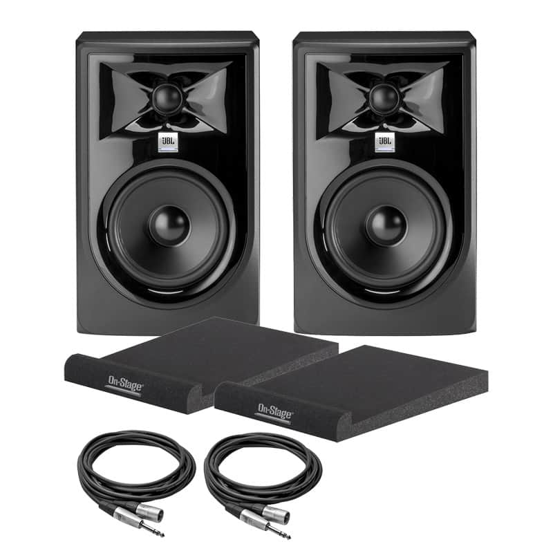 JBL LSR305P MkII 5 inch Active Studio Monitors with Isolation Pads & Cables imagen 1
