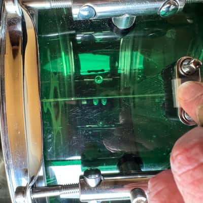 Rikki Rockett's Poison "Crack A Smile", Ludwig Green Vistalite 5-Piece Set 22", 16", 13", 12" with 5.5x14" Zickos Snare image 18