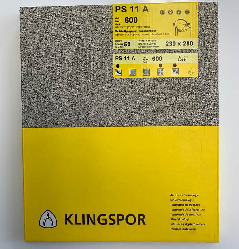 Klingspor 600 Grit Wet/Dry Sandpaper 50 Sheet Pack PS 11 A 2009 image 1