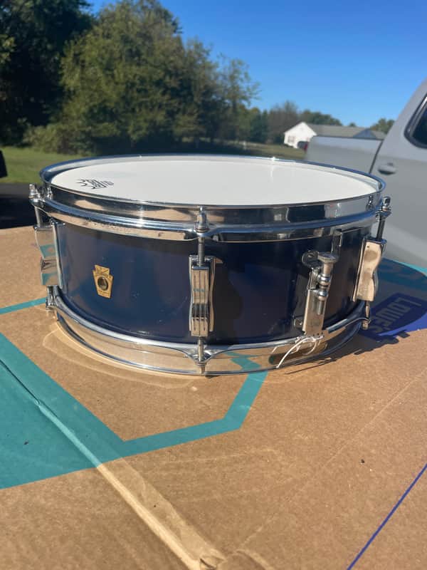 Ludwig No. 491 Pioneer 5x14" 6-Lug Snare Drum with Keystone Badge 1968 - Blue Duco Lacquer image 1