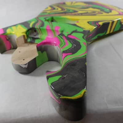 Swirled 7 String Fireman Guitar body Hipshot fits Ibanez RG Necks P711 image 5
