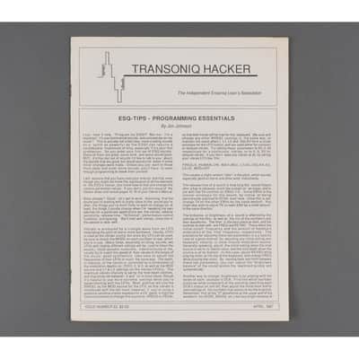 Transoniq Hacker Ensoniq User's Newsletter Issue #22