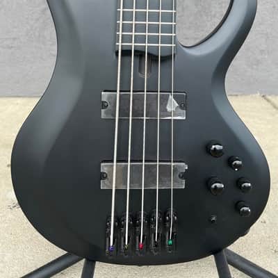 Ibanez BTB625EXBKF Iron Label 5-String Electric Bass Guitar, Flat Black 10lb1oz image 2