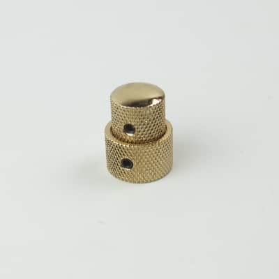 Set Dual Concentric Stacked Control Knobs for Electric Guitar or Bass, Gold Plated