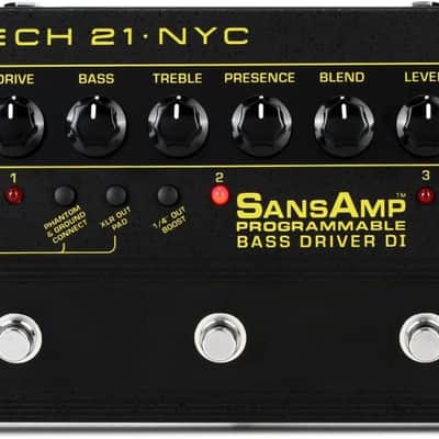 Tech 21 PBDR SansAmp Programmable Bass Driver DI 3-Channel Bundle w/ 2X Strukture S6P48 Woven Right Angle Patch Cables, 12x Fender Picks and Liquid Audio Polishing Cloth image 4