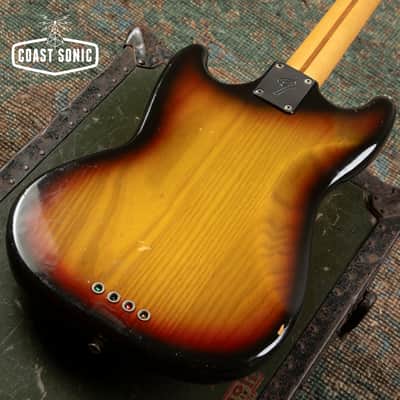 1977 Fender Mustang Bass, made in USA, sunburst, with original hard case image 10