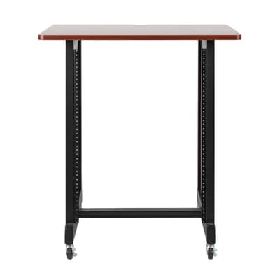 Gator Rok-It By Frameworks Studio Series 14U Wood Rack Cabinet with Casters and Leveling Feet, Cherry image 8