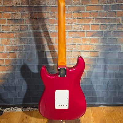 Vintage 1962 1 Owner Fender Stratocaster Slab Board Brazilian Rosewood Fretboard Candy Apple Red Refin w/ OHSC image 19