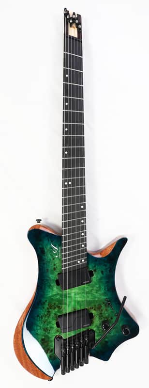 Agile Fan Fret Headless Guitar with Tremolo PERIHELION PRO 62628 TR MOD SS GREEN-BLUE BURST image 1