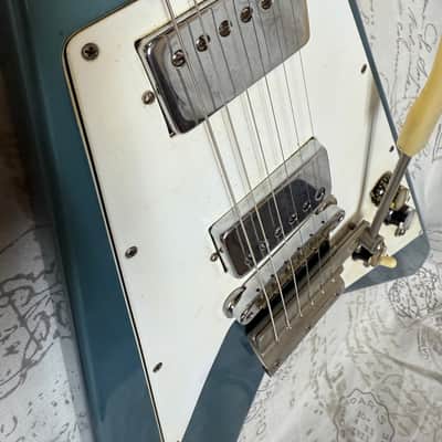 1992 Replica ‘67 Flying V Factory Frost Blue Lacquer Factory Reclaimed 1960’s Wood, 1967 Factory Parts, Wiring, Pat No Pickups Melody Maker Fingerboard Etc image 9